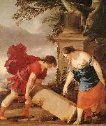 LA HIRE, Laurent de Theseus and Aethra (detail sg USA oil painting reproduction